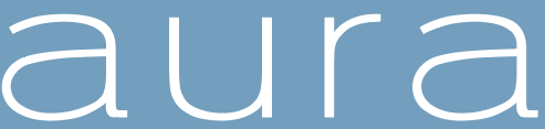 aura logo weiß auf blau